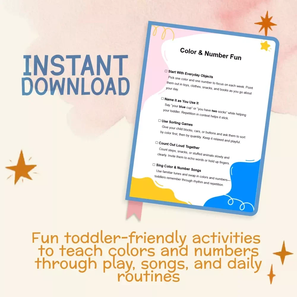 Color & Number Fun Checklist | How to Teach Toddler Colors and Numbers Through Playful Daily Routines