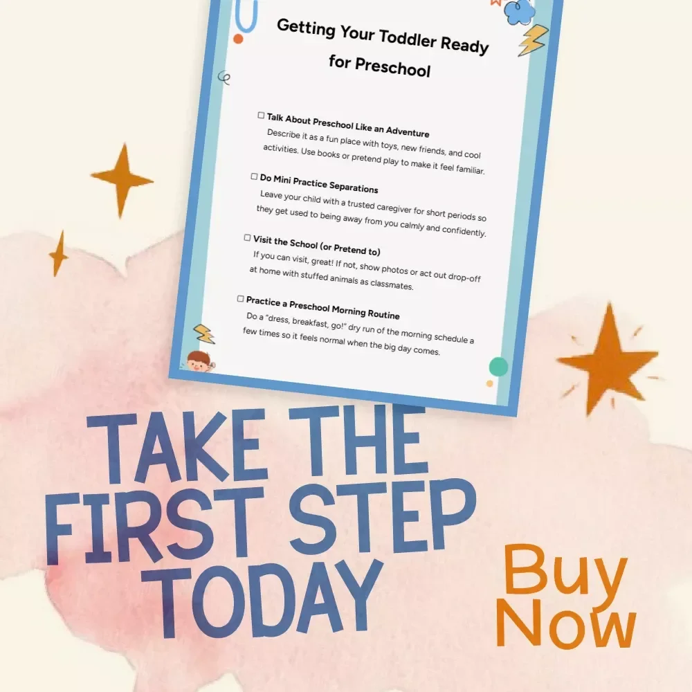 Getting Your Toddler Ready for Preschool | Printable Checklist for Parents | How to Prepare Toddler for Preschool | Preschool Readiness Digital Download