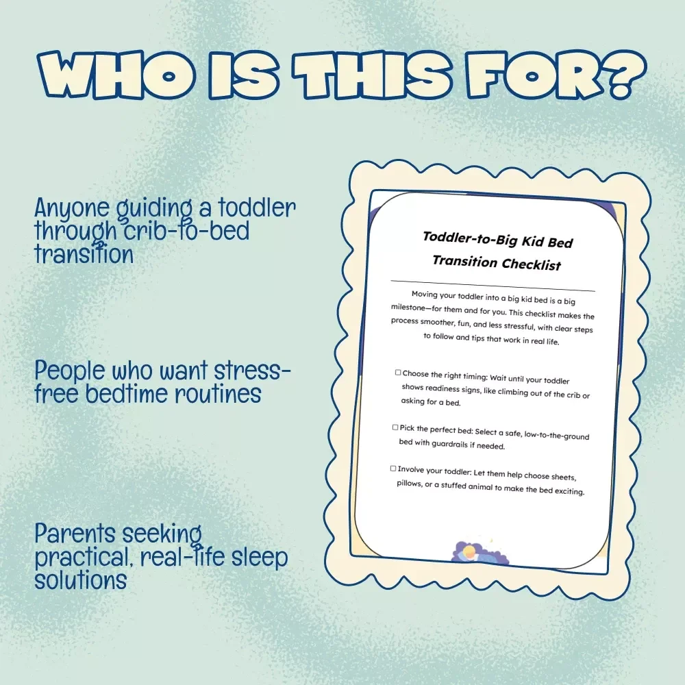 Toddler-to-Big Kid Bed Transition Checklist | Printable Guide with Tips for Transitioning Toddler to Big Kid Bed