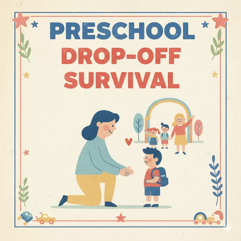 Preschool Drop-Off Survival Checklist | Morning Routine Guide | Printable Digital Download for Parents | Smooth School Transition Tips
