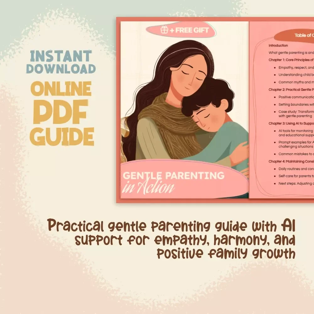 Gentle Parenting in Action | Gentle Parenting Guide, Positive Parenting eBook, Digital Download Checklist for Parents, AI Parenting Tools