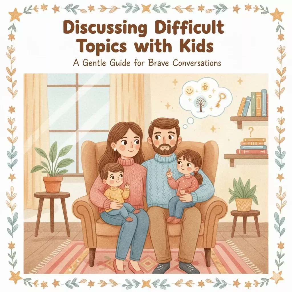Discussing Difficult Topics with Kids | Parenting eBook | Gentle Conversation Guide for Parents, Child Development, Active Listening & Emotional Support