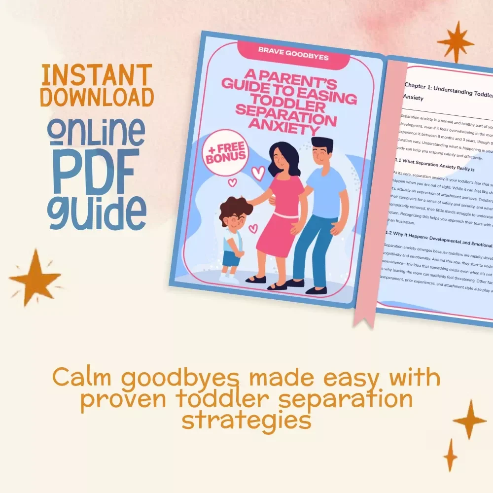 Brave Goodbyes: A Parent’s Guide to Easing Toddler Separation Anxiety | Digital Parenting Guide for Smooth Transitions | Best Way to Handle Toddler Separation Anxiety | Gentle Tips, Routines & Emotional Support Strategies