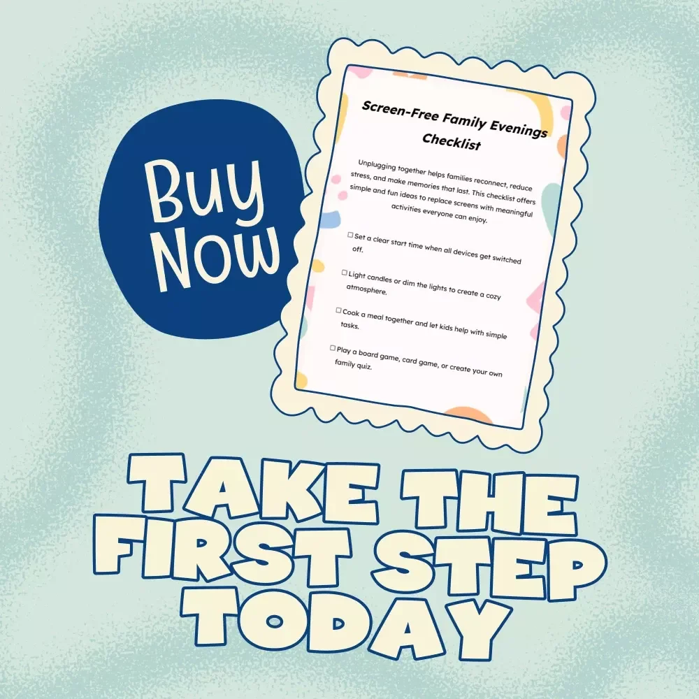Screen-Free Family Evenings Checklist | Digital Download | Printable Guide for Parents, Kids & Families | Fun Screen-Free Activities, eBook & Family Connection Tool