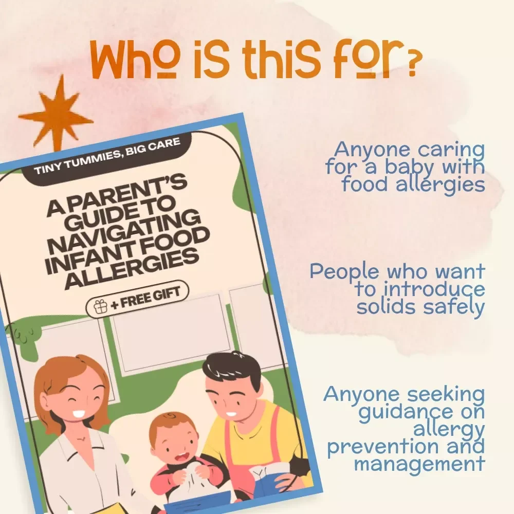 Tiny Tummies, Big Care: A Parent’s Guide to Navigating Infant Food Allergies | Digital Download eBook, Parenting Resource, Allergy Guide