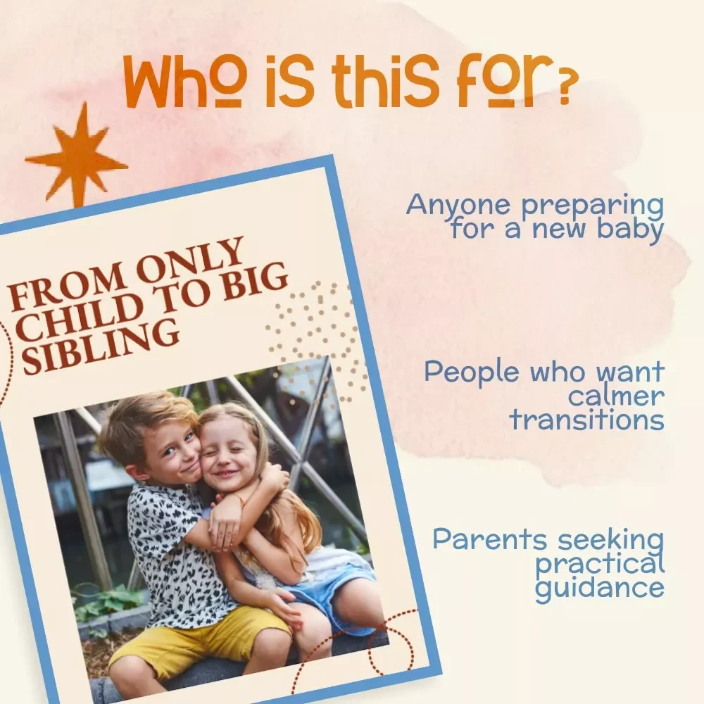 From Only Child to Big Sibling | eBook Guide on How to Help Older Child Adjust to New Baby | Gentle Parenting Digital Download for Growing Families