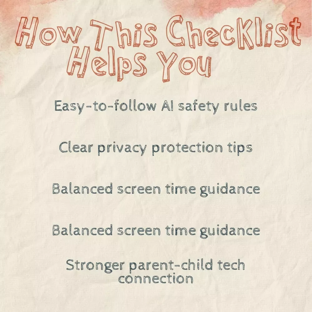 Creating Smart & Safe AI Rules for Kids | Digital Parenting Guide | eBook Checklist for Safe AI Use, Privacy, Screen Time & Learning