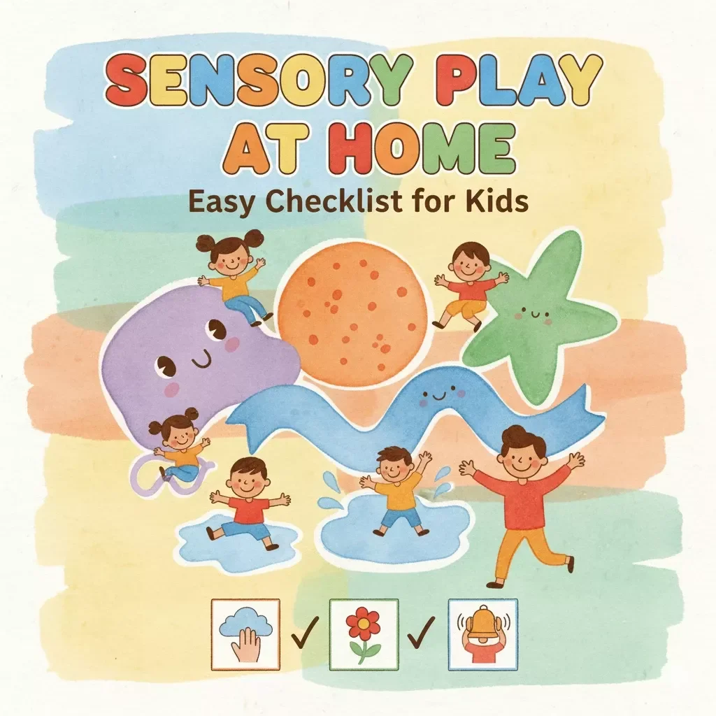 Sensory Play at Home: Easy Checklist for Kids | Printable Guide for Parents | How to Create Sensory Play at Home | Montessori & Early Learning Activities | Instant Digital Download