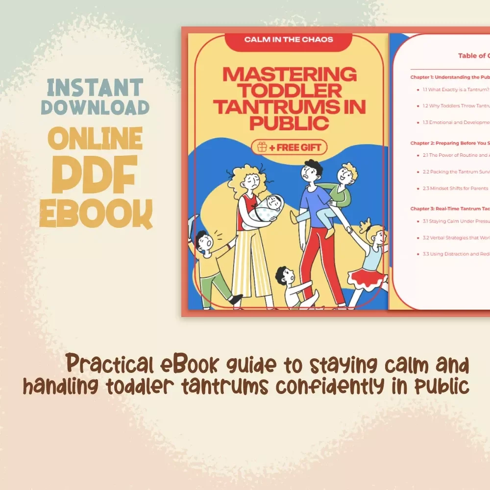 Calm in the Chaos: Mastering Toddler Tantrums in Public | Parenting eBook Guide for Moms, Dads & Caregivers | Digital Download for Toddler Behavior, Gentle Parenting, Emotional Intelligence