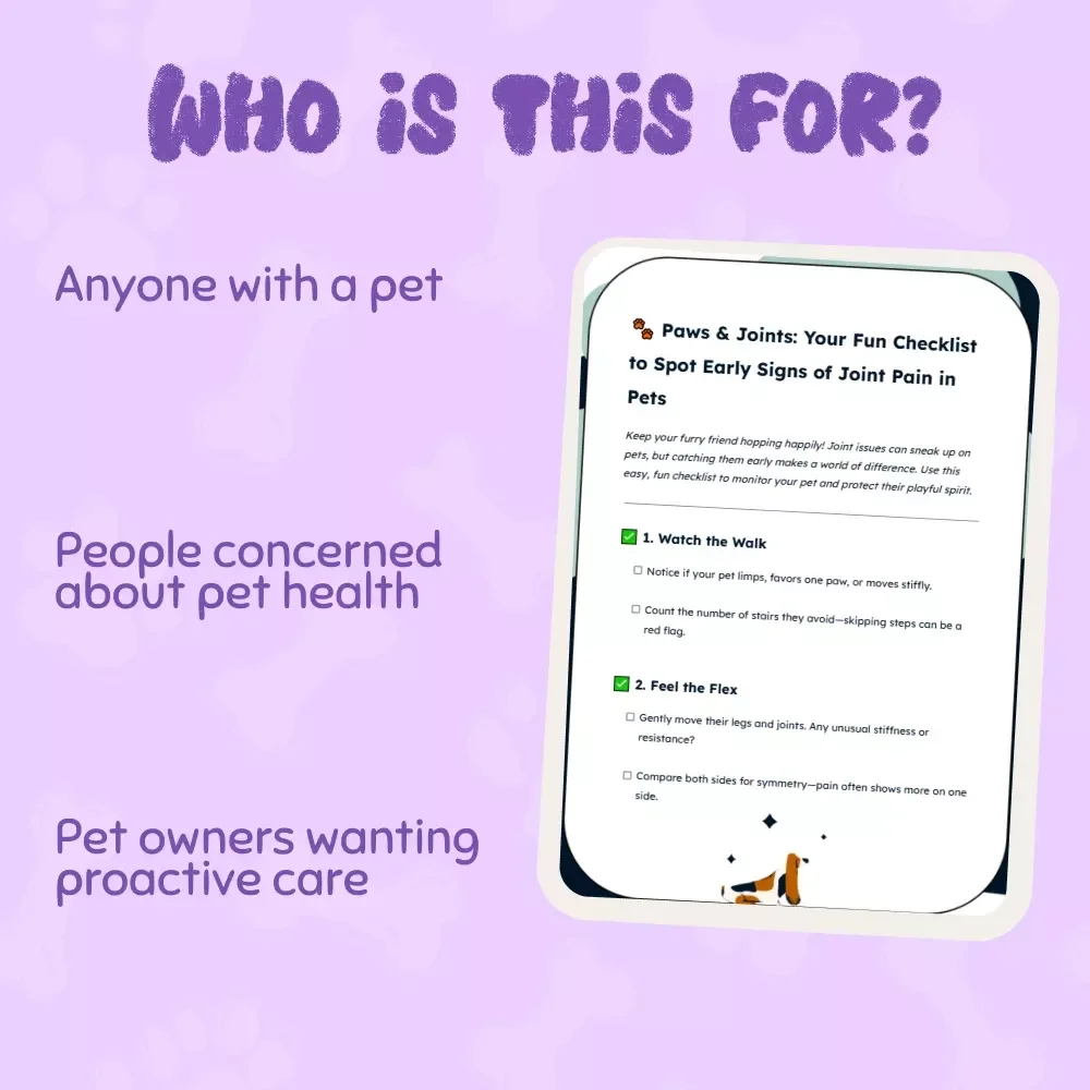 Paws & Joints: Your Fun Checklist to Spot Early Signs of Joint Pain in Pets