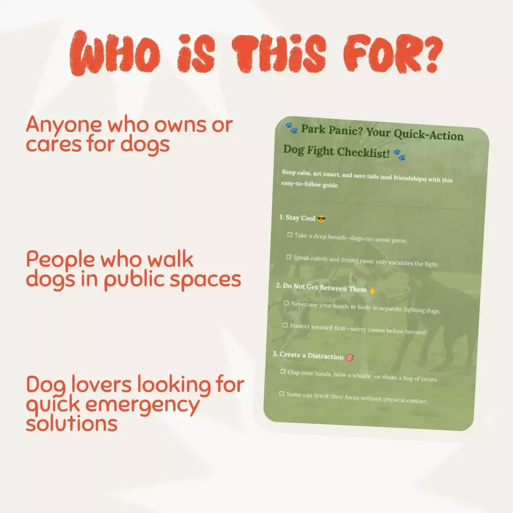 Park Panic? Your Quick-Action Dog Fight Checklist! A Must-Have Guide for Dog Owners in Emergencies