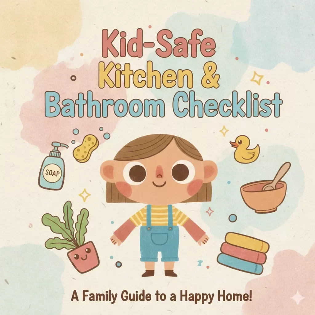 Kid-Safe Kitchen & Bathroom Checklist | Digital Download | Home Safety Guide for Parents | Tips for Childproofing Kitchen and Bathroom | Printable Family Safety Planner