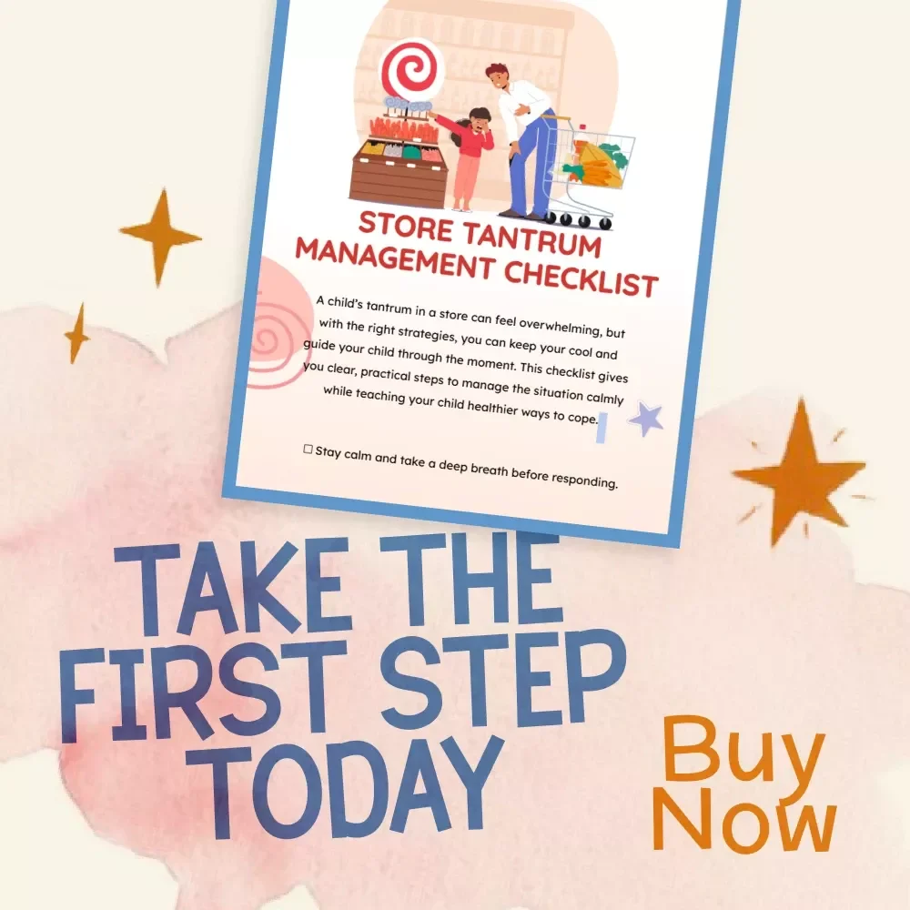 Store Tantrum Management Checklist | Printable Digital Download | Parenting Guide for What to Do When Child Throws Tantrum in Store