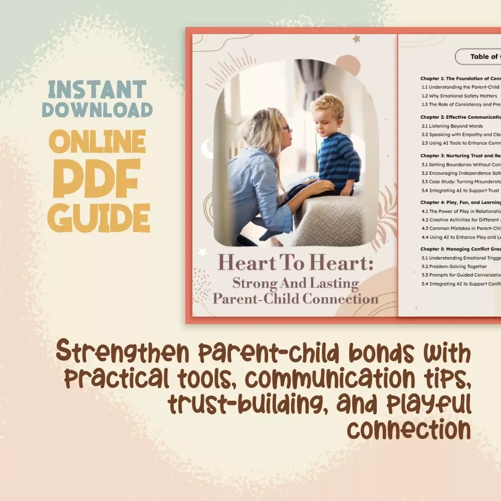 Heart to Heart: Strong and Lasting Parent-Child Connection eBook | Parenting Guide, Communication, Trust, Play, Conflict Management, Family Bonding Digital Download