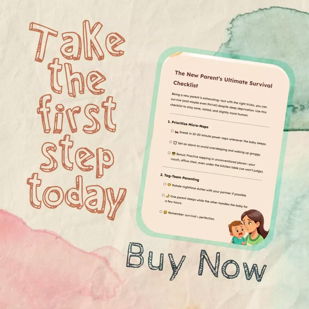 The New Parent’s Ultimate Survival Checklist | Digital Download for Sleep-Deprived Moms & Dads | Best Way to Manage Sleep Deprivation as New Parent | Printable Self-Care & Sleep Guide