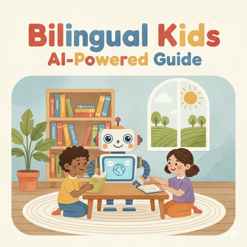 Bilingual Kids – AI-Powered Guide | eBook for Parents | Digital Download | How to Use AI for Bilingual Learning at Home | Language Acquisition, Family Learning, Checklists & Activities