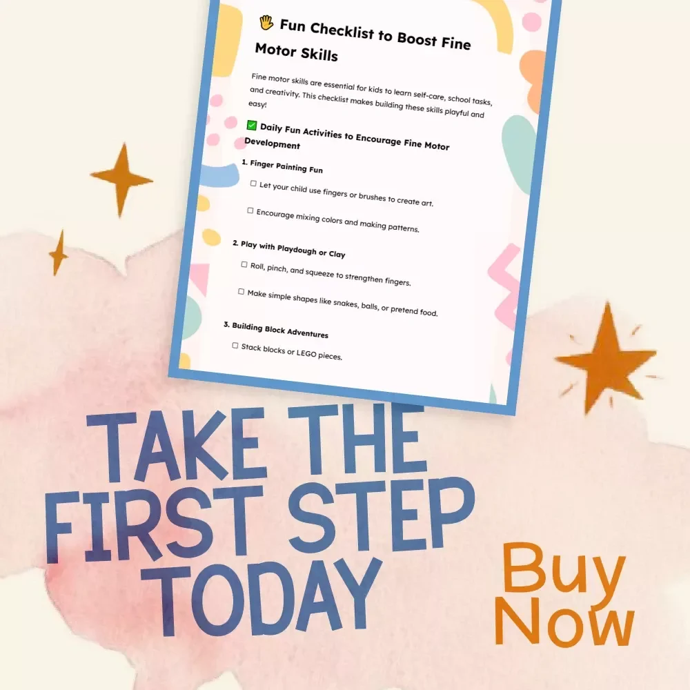 Fun Checklist to Boost Fine Motor Skills | Printable Activities for Kids | Digital Download Guide for Parents & Teachers | How to Encourage Fine Motor Skills