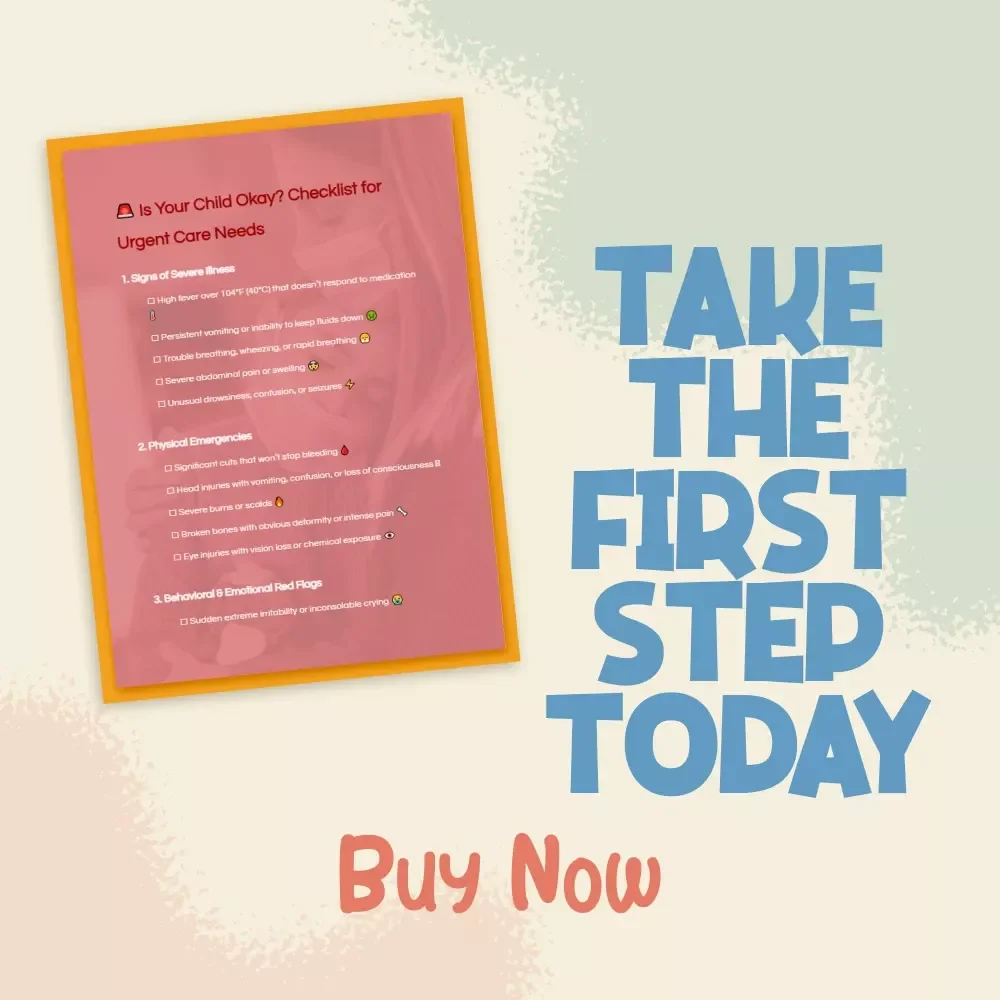 Is Your Child Okay? Checklist for Urgent Care Needs | Printable Pediatric Emergency Guide | How to Know If Child Needs Urgent Care | Digital Download for Parents