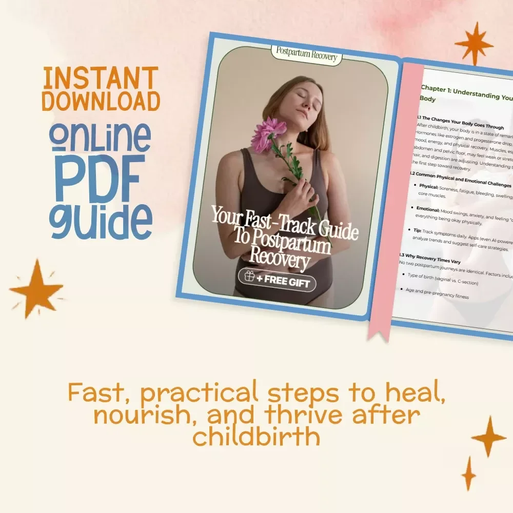Your Fast-Track Guide to Postpartum Recovery | How to Recover After Childbirth Faster | Digital Download Healing & Self-Care eBook for New Moms