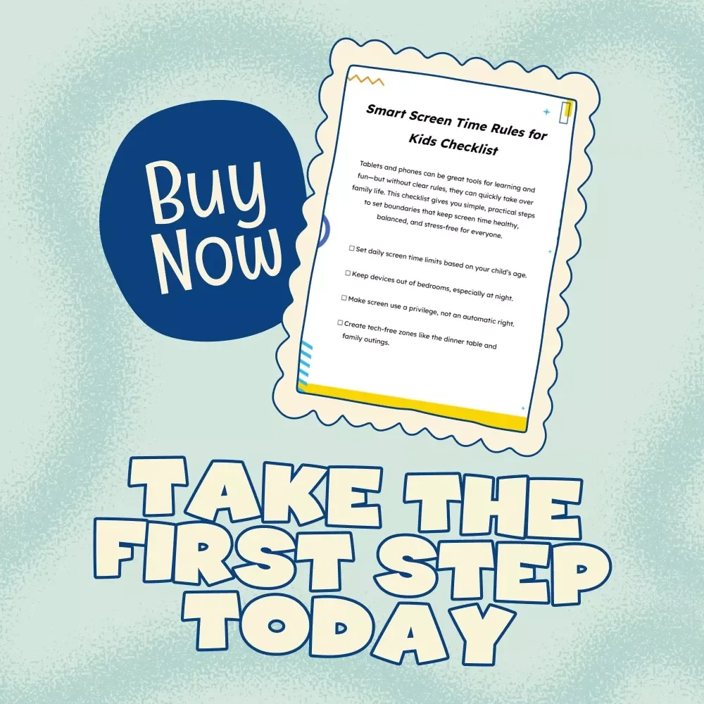 Smart Screen Time Rules for Kids Checklist | Digital Parenting Guide | Printable Family Tech Rules eBook for Healthy Screen Time