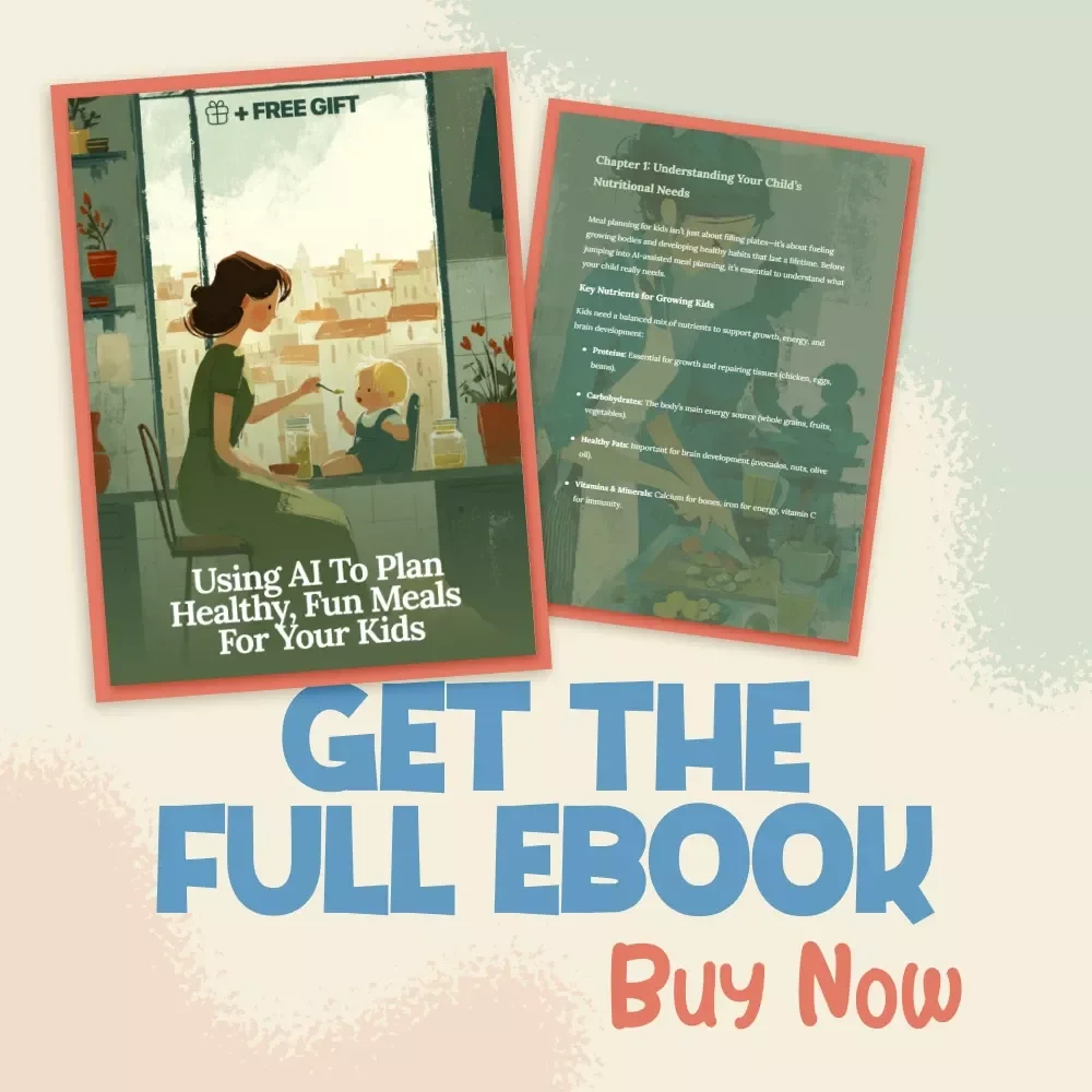 Using AI to Plan Healthy, Fun Meals for Your Kids | eBook Guide for Busy Parents | How Parents Can Use AI to Plan Kids’ Meals | Digital Download for Smart Family Nutrition