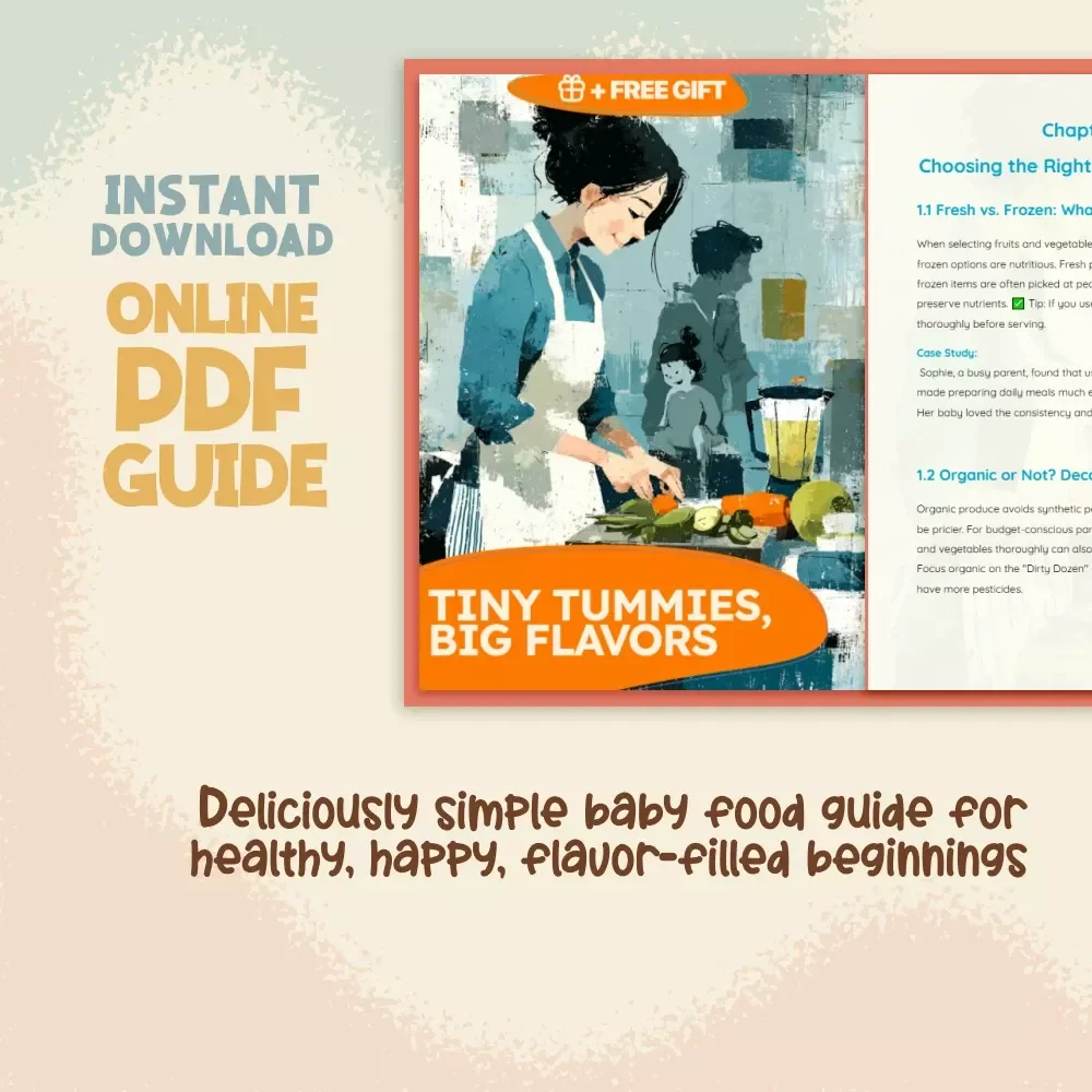 Tiny Tummies, Big Flavors | How to Make Homemade Baby Food Guide | Digital Download for Parents | Step-by-Step eBook for Nutritious Baby Meals