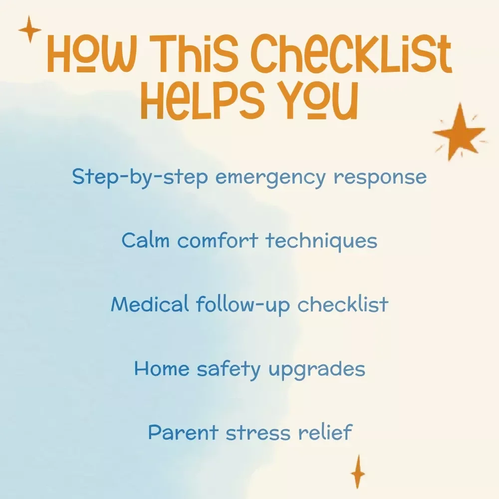 Baby Rolled Off the Bed – Emergency & Calm Checklist | What to Do When Baby Rolls Off Bed | Instant Digital Download | Printable First Aid & Safety Guide for New Parents
