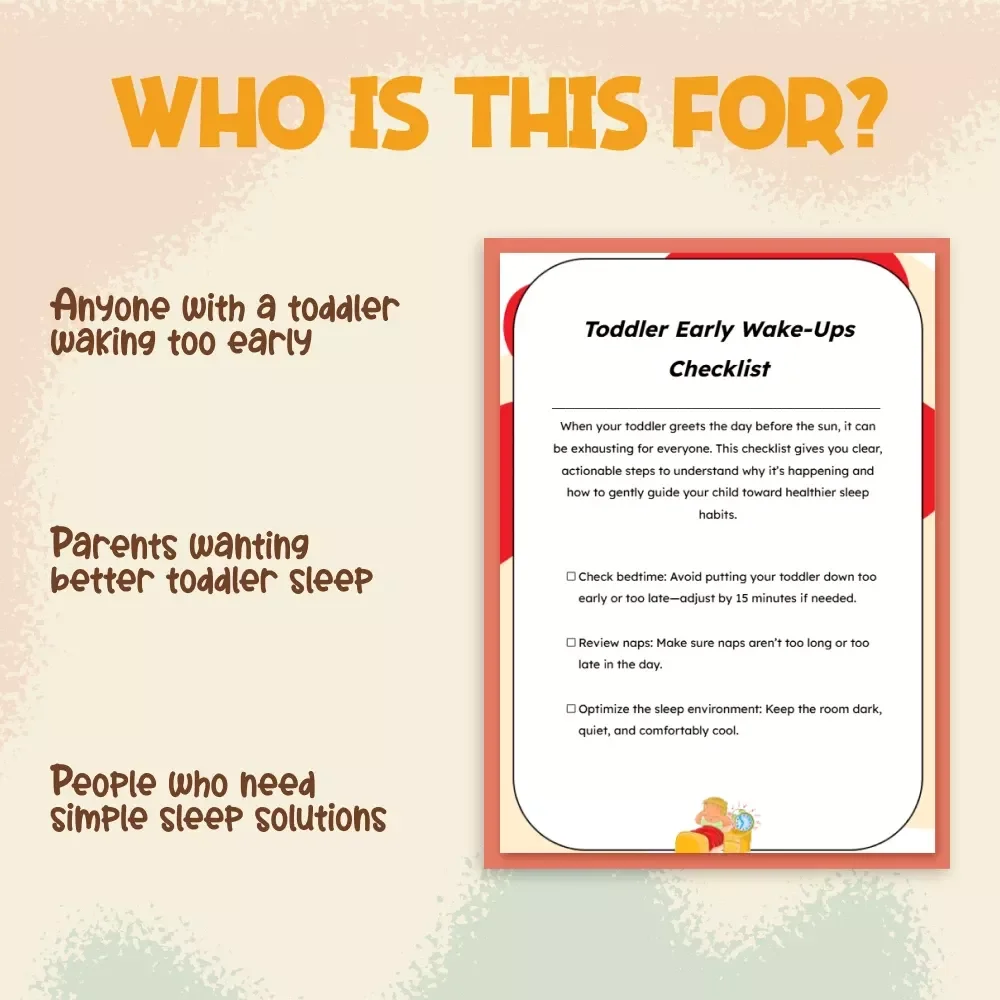 Toddler Early Wake-Ups Checklist | Digital Download Guide for Parents Asking “Why Is My Toddler Waking Up Too Early?”