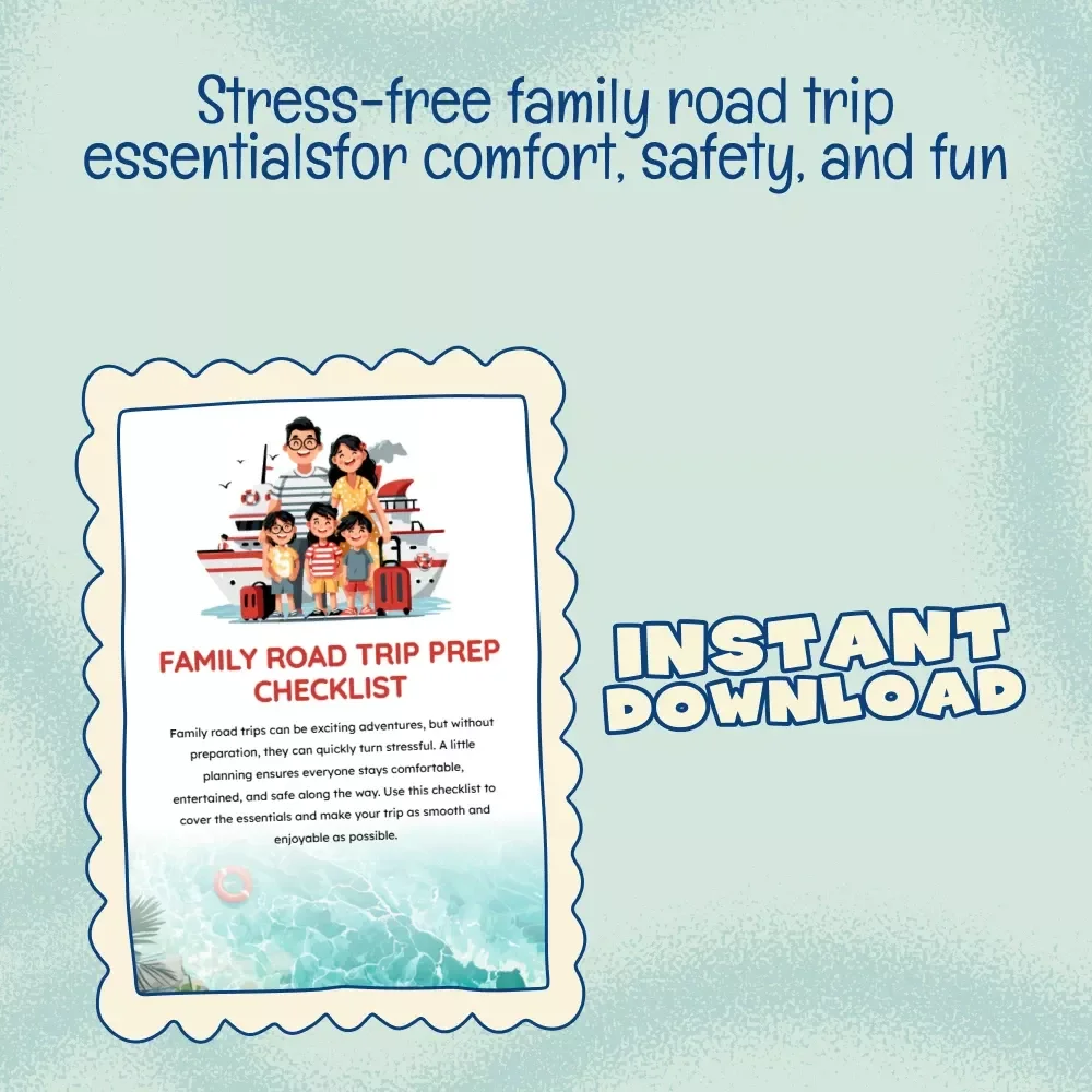 Family Road Trip Prep Checklist | Printable Travel Essentials | Best Way to Prepare for Family Road Trip | Digital Download