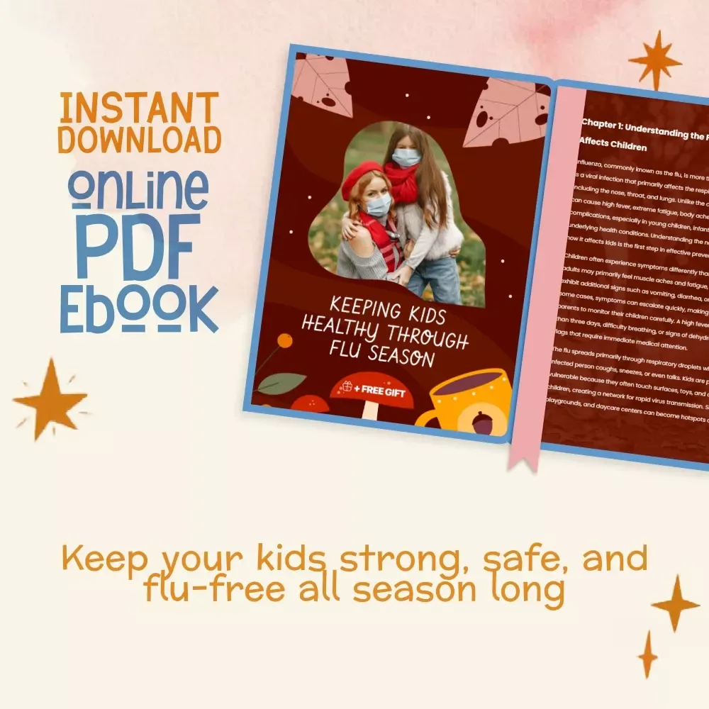 Keeping Kids Healthy Through Flu Season | How to Protect Kids During Flu Season | Printable Digital eBook Guide for Parents | Child Wellness & Immunity Tips