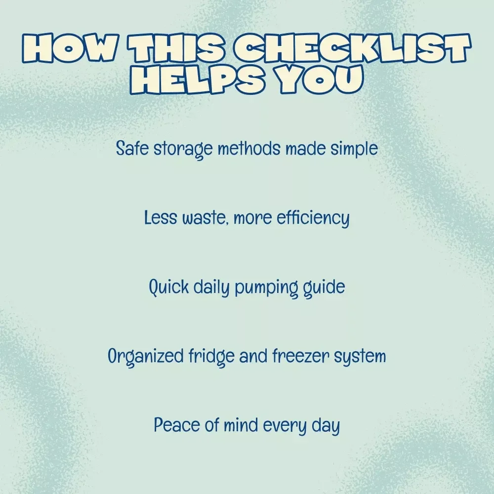 The Ultimate Breast Milk Storage Checklist | Printable Digital Download Guide, eBook & New Mom Pumping Organizer | Breastfeeding Storage System & Baby Feeding Planner