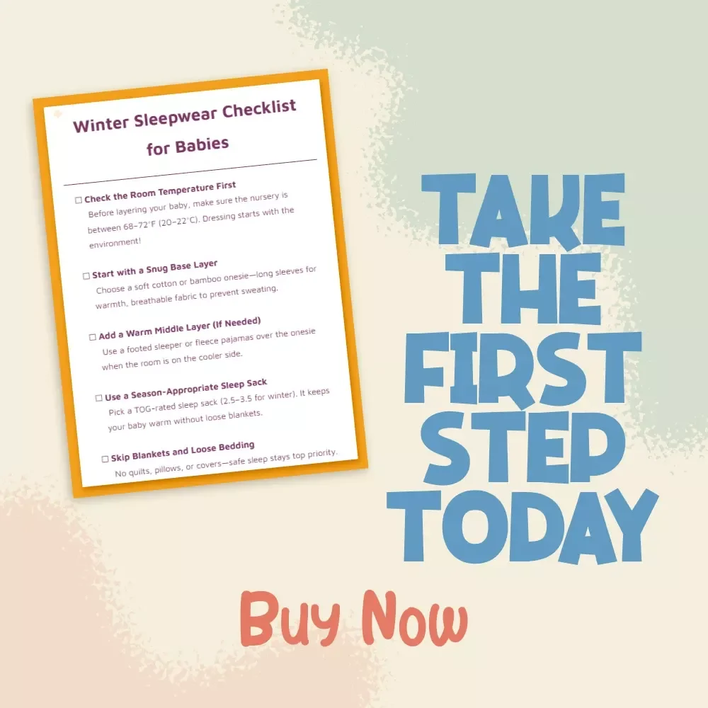 Winter Sleepwear Checklist | Baby Sleep Guide | New Parent Digital Download | Safe Sleep eBook | Nursery Sleep Essentials