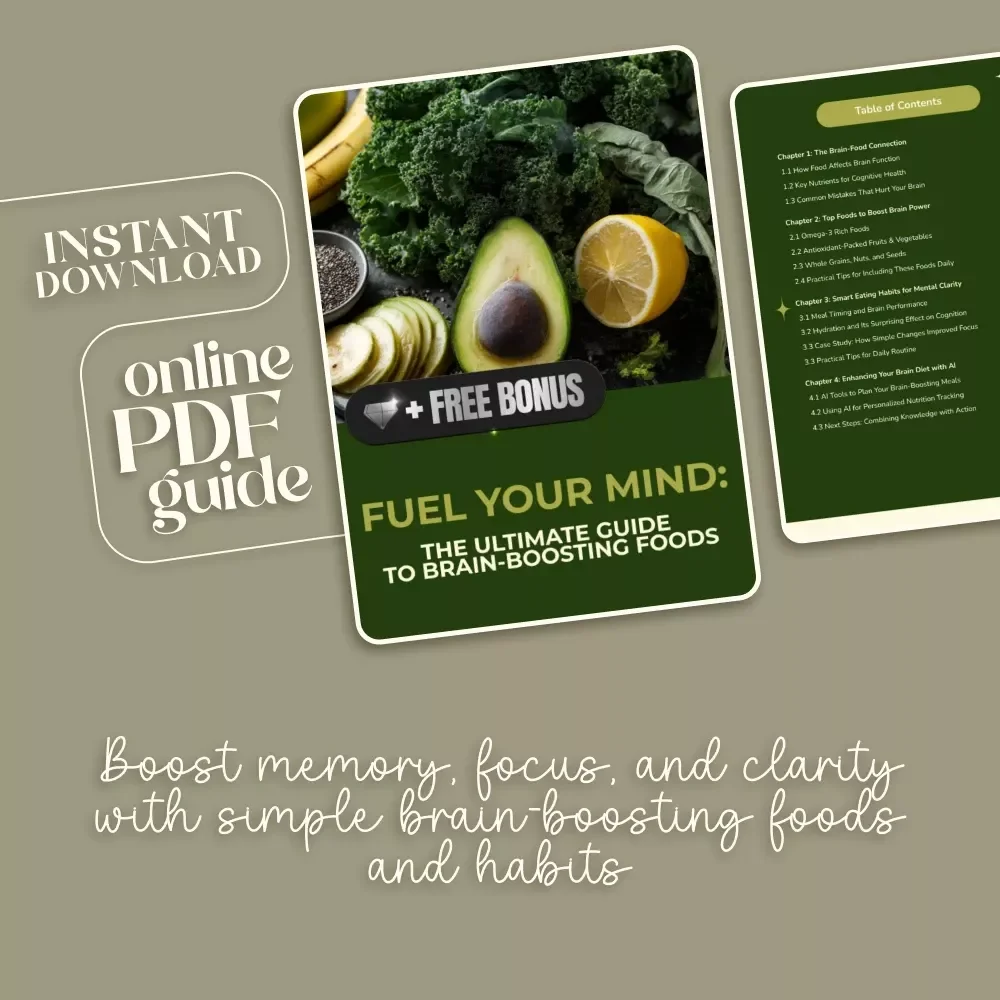 Fuel Your Mind: The Ultimate Guide to Brain-Boosting Foods | Digital Download Guide for Foods for Brain Health, Nutrition, & Mental Clarity