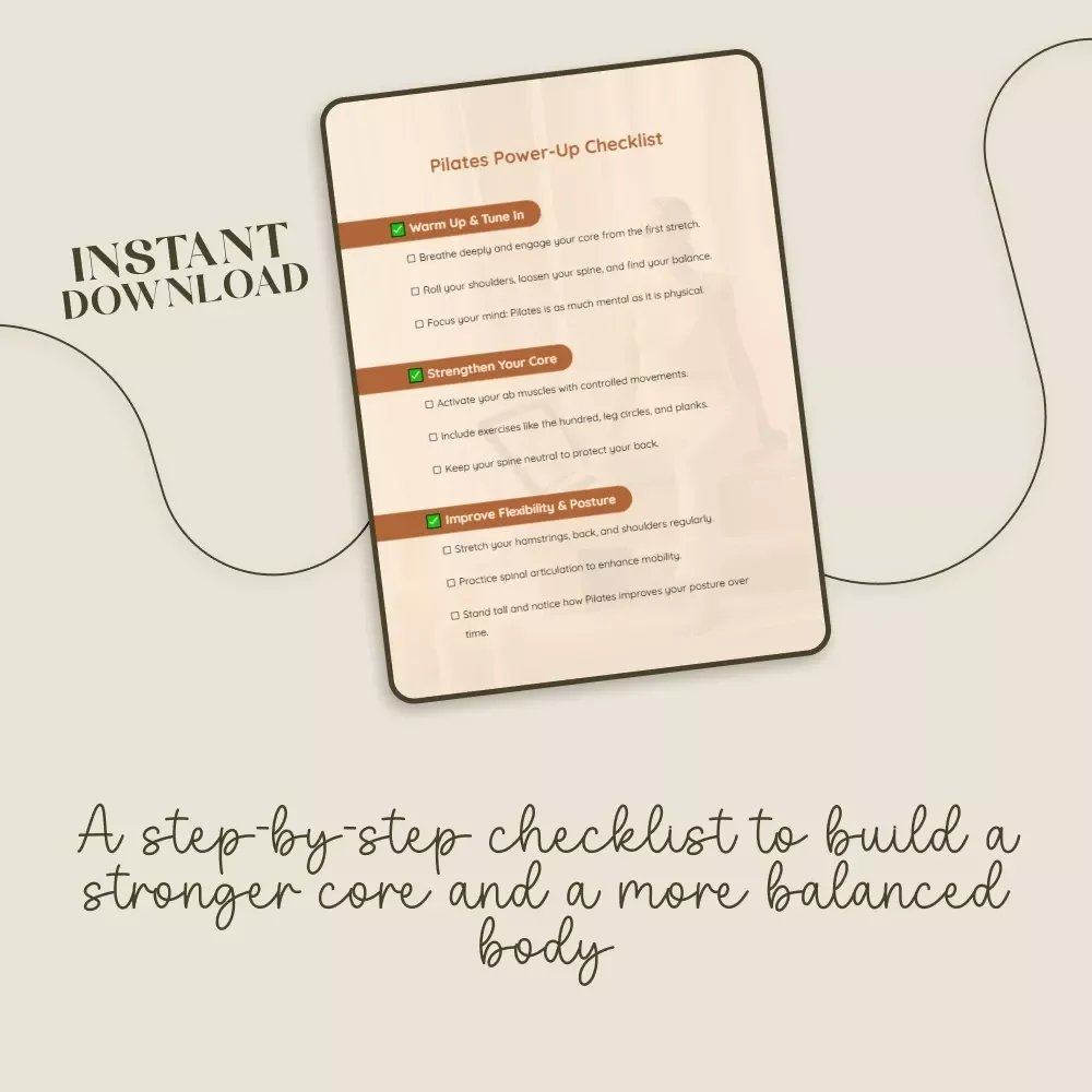 Pilates Power-Up Checklist | Digital Download | Unlock What is Pilates Good For | Core Strength & Flexibility Guide