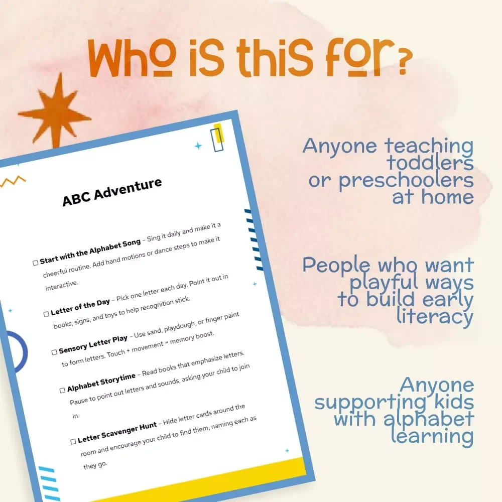 ABC Adventure – Checklist for Parents | The Best Way to Help Child Learn Letters Through Fun and Play