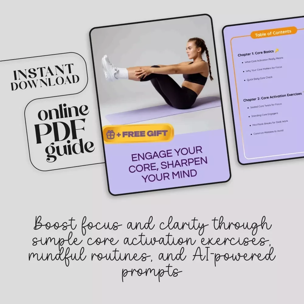 Engage Your Core, Sharpen Your Mind | Digital Guide on Core Activation for Focus, Daily Exercises, AI Prompts & Mindfulness Integration