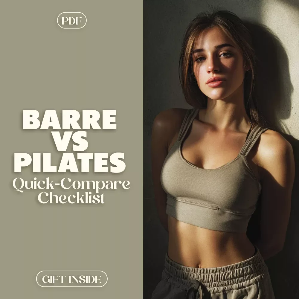 Barre vs Pilates: Quick-Compare Checklist | Digital Download Fitness Guide, eBook, Printable Fitness Comparison Chart for Barre vs Pilates Beginners
