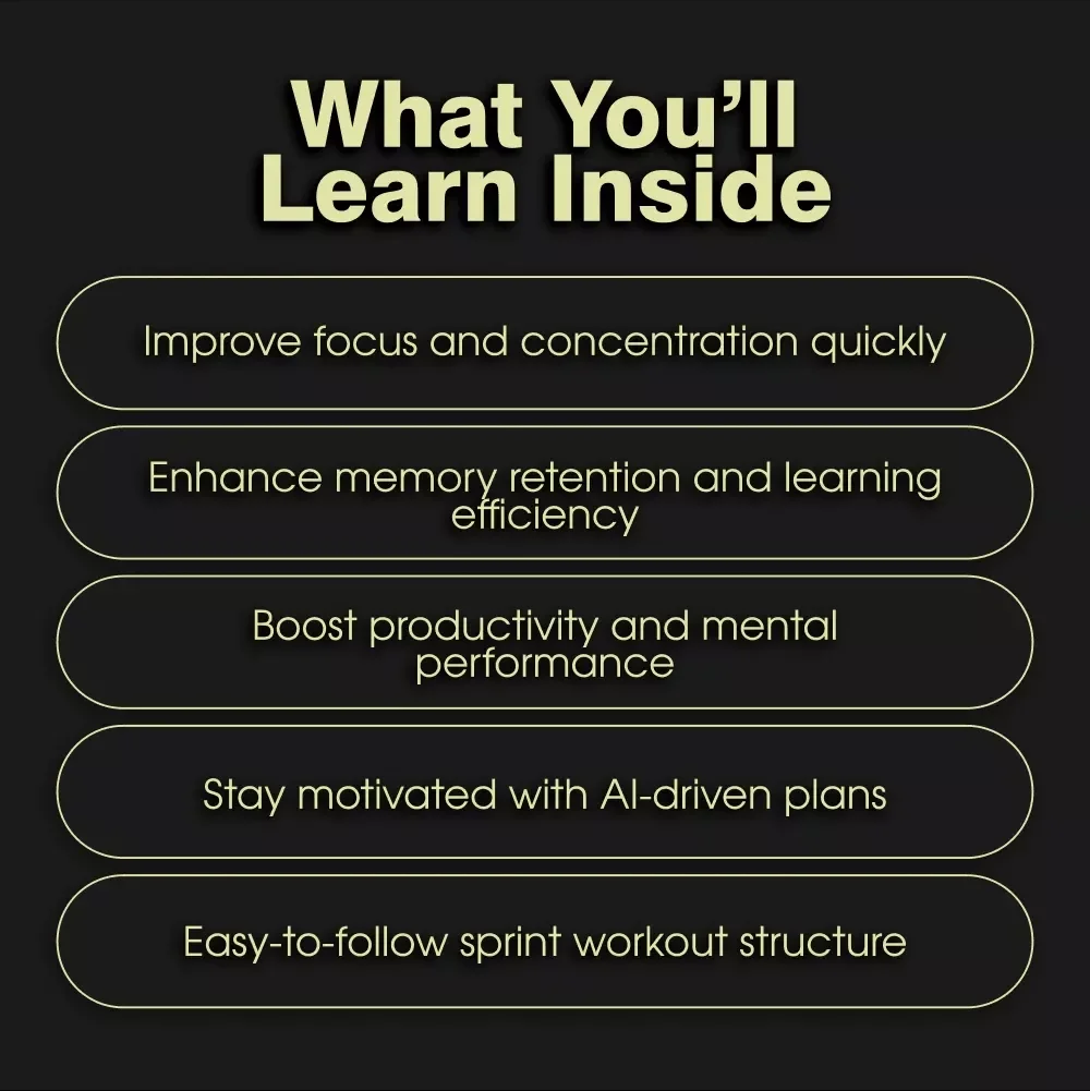 Sprint Intervals for a Sharper Mind: Boost Focus & Cognitive Performance with Quick Sprint Workouts | eBook Guide