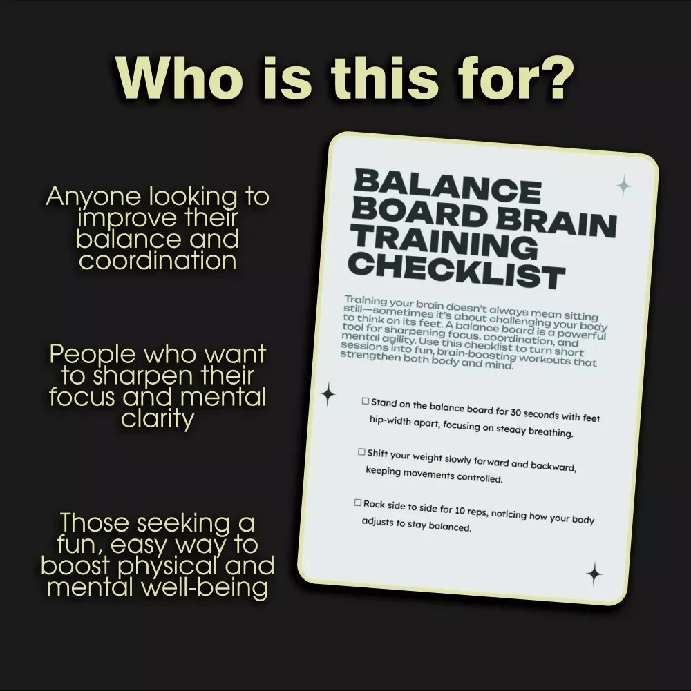 Balance Board Brain Training Checklist - Boost Focus, Stability, and Coordination