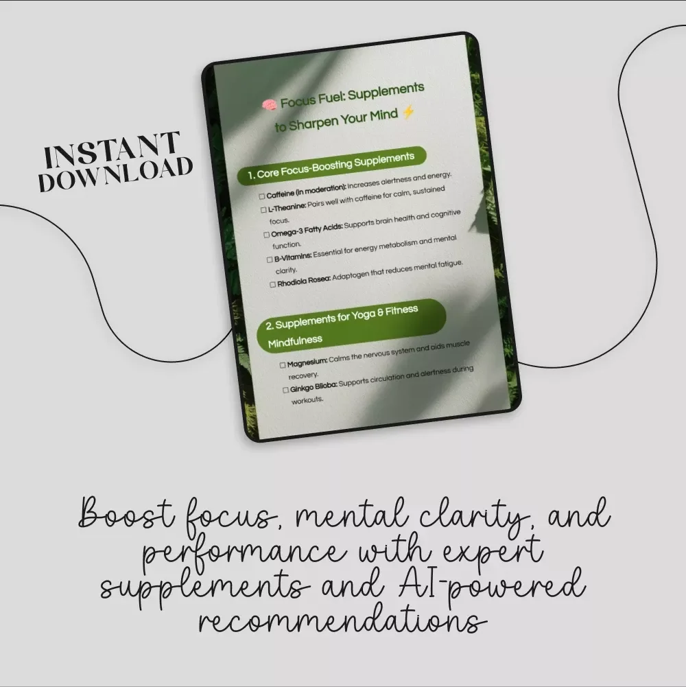 Focus Fuel: Supplements to Sharpen Your Mind – Enhance Focus, Clarity, and Performance with These Essential Supplements
