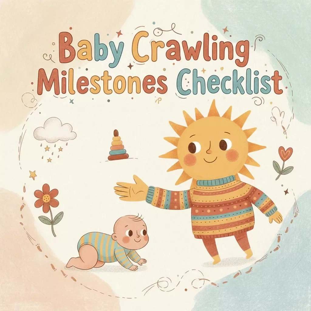 Baby Crawling Milestones Checklist | Printable Development Guide for Parents | When Should Baby Start Crawling | Baby Growth & Tummy Time Tracker