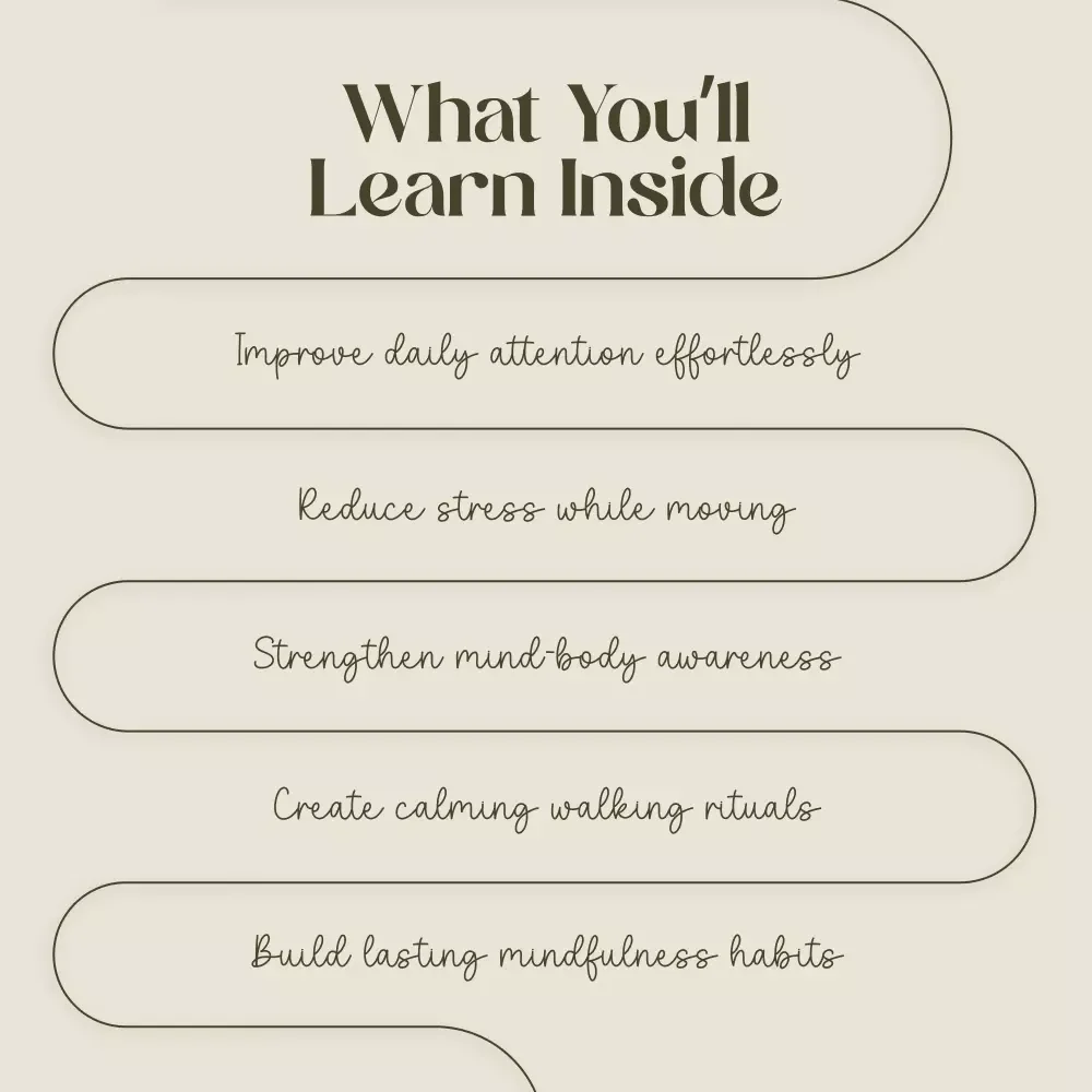 Mindful Steps: Boost Your Attention on Every Walk | Digital Checklist for Mindful Walking, Focus, and Stress Relief
