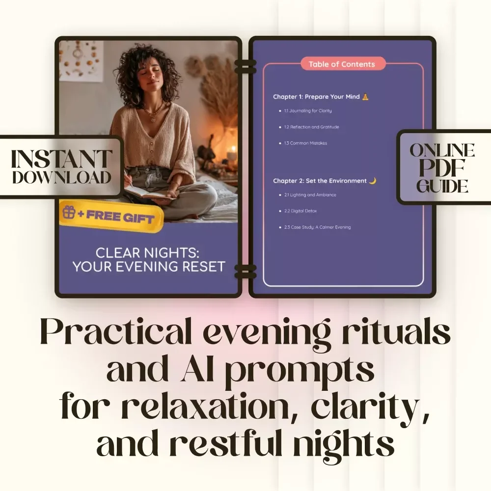 Clear Nights: Your Evening Reset | Digital Guide for Evening Routine for Clarity, Relaxation, and Better Sleep