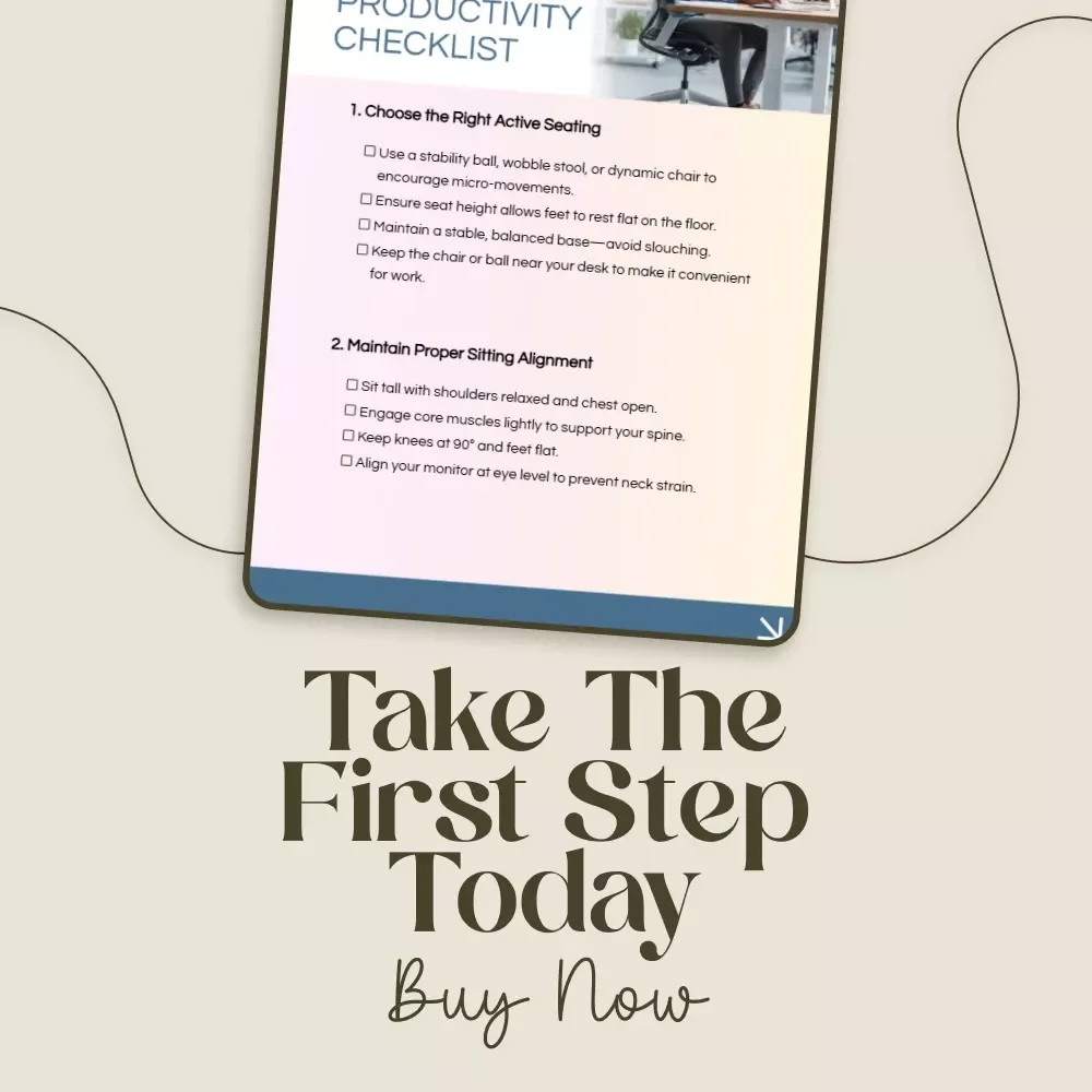 Move to Focus: Active Sitting Productivity Checklist | Digital Download for Office Workers, Remote Professionals