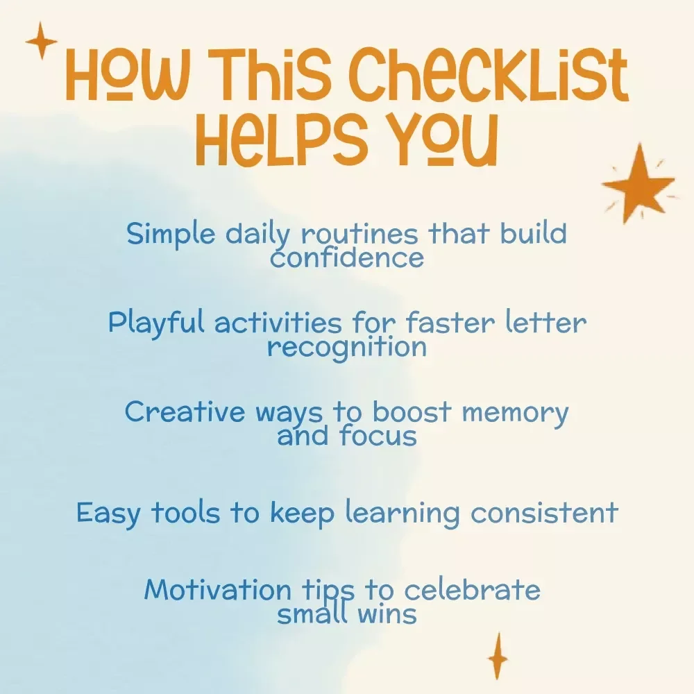 ABC Adventure – Checklist for Parents | The Best Way to Help Child Learn Letters Through Fun and Play