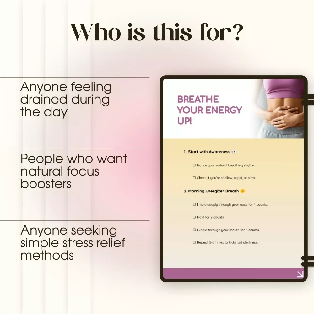 Breathe Your Energy Up! 🌟 Breathing Patterns for Energy Checklist | Digital Download for Daily Vitality