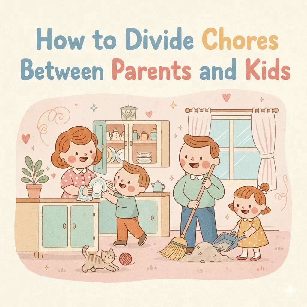 Checklist: How to Divide Chores Between Parents and Kids | Family Chore Chart Guide for Teaching Responsibility & Teamwork