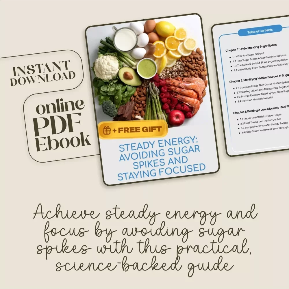 Steady Energy: Avoiding Sugar Spikes and Staying Focused - eBook for Steady Energy, Focus, and Balanced Blood Sugar