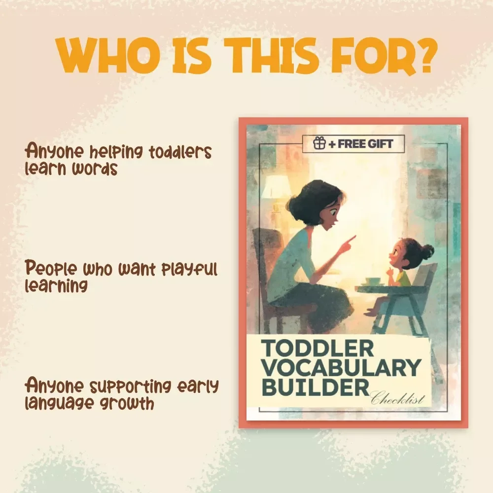 Toddler Vocabulary Builder Checklist | Printable Speech Development Guide | How to Build Toddler Vocabulary Naturally | Early Language Skills for Parents & Caregivers
