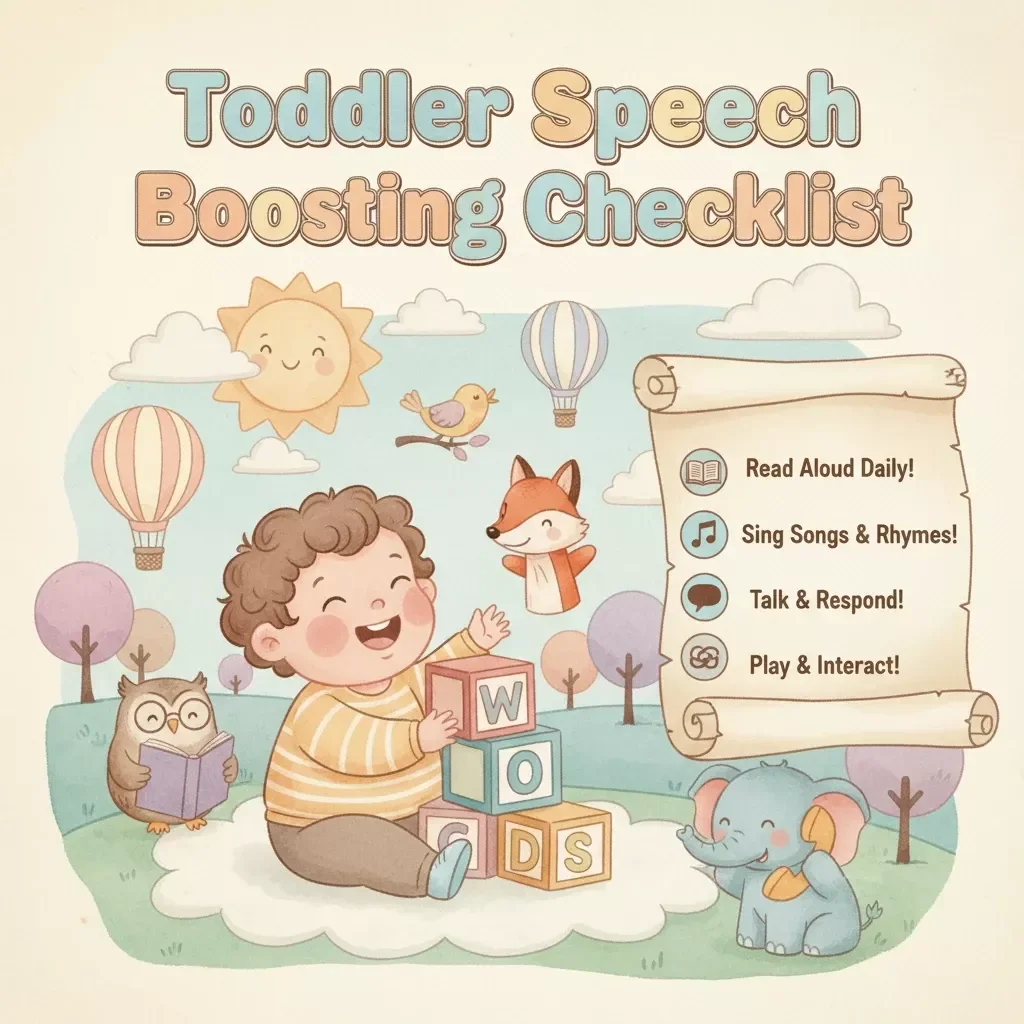 Toddler Speech Boosting Checklist | Best Way to Support Toddler Speech Development | Printable Speech Therapy Guide for Parents | Early Language Learning Digital Download